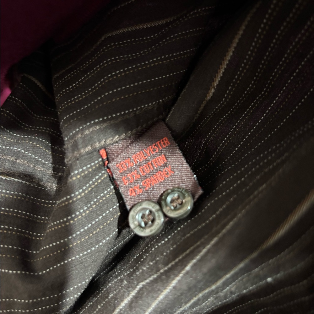 Brown Casual Button Down Shirt with Stripes - Picture 3 of 5